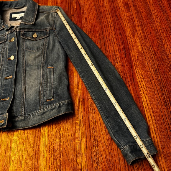 Ann Taylor Loft distressed jean jacket, size extra small - Picture 11 of 12